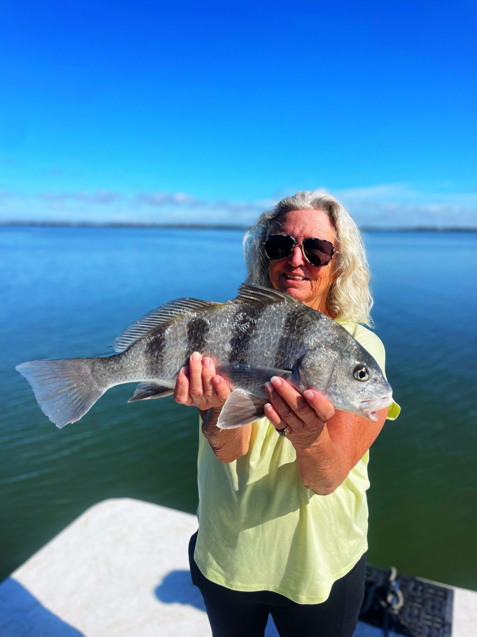 A happy fishing client